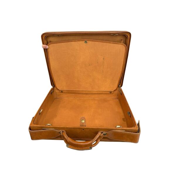 HARTMANN Tan Belting Leather Briefcase 5” Attache Hardcase Travel Vintage - Picture 15 of 16